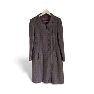 Harbro Vintage Elegant Purple and Gold Long Dress Coat